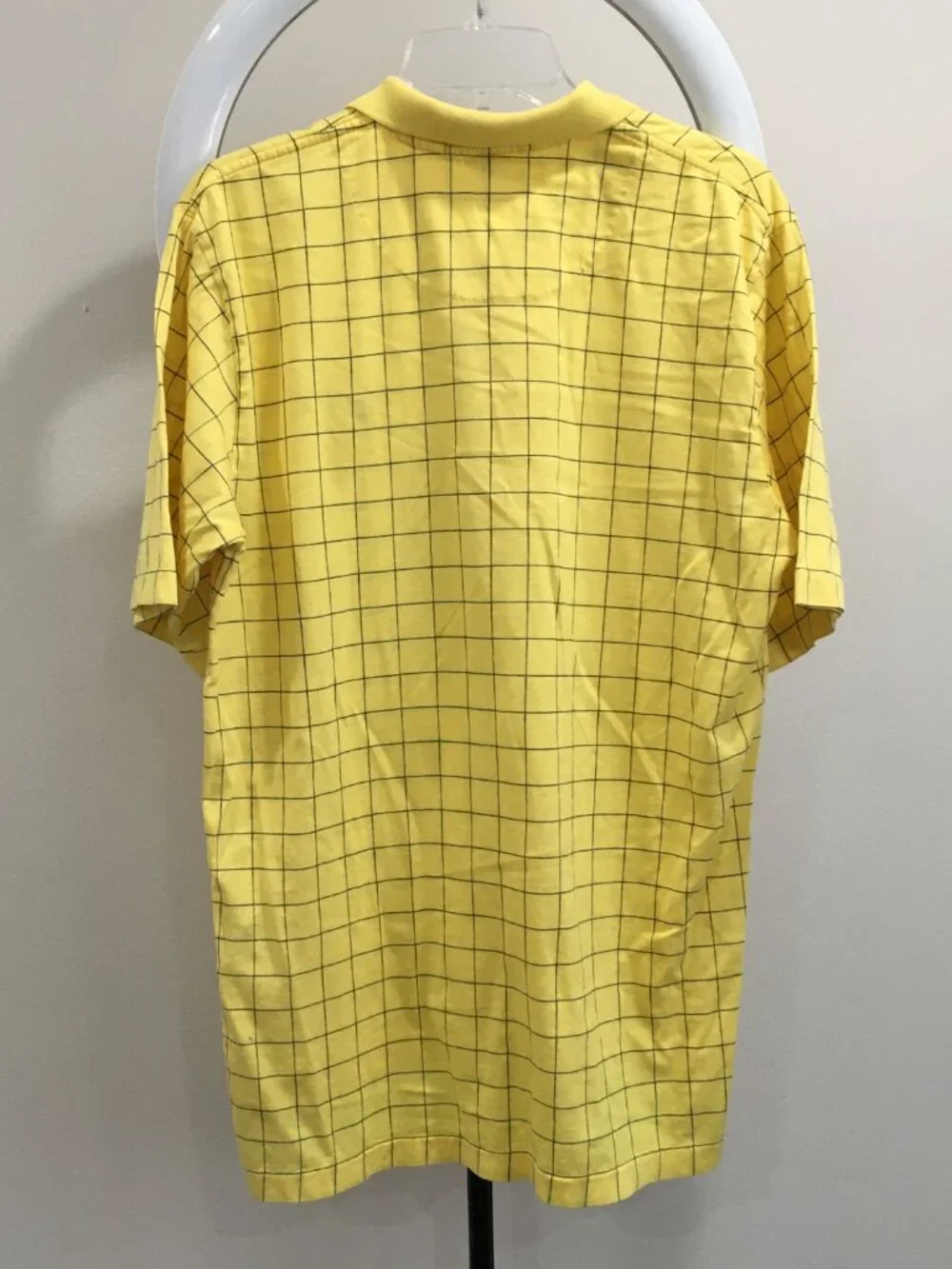RALPH LAUREN Golf Yellow Blue Grid Checks Short Sleeve Polo Shirt